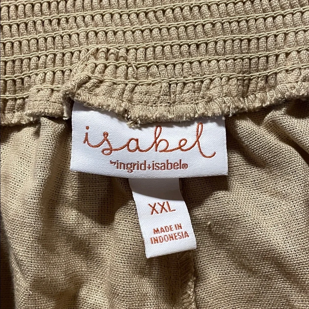 Isabel Maternity Wide Leg Smocked Waist Linen Trousers | NWT/NWOT - Picture 5 of 7